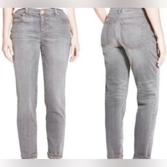Eileen Fisher Gray Grey Stonewashed Denim Straight Leg Jeans Women’s Size 8 - Picture 2 of 11